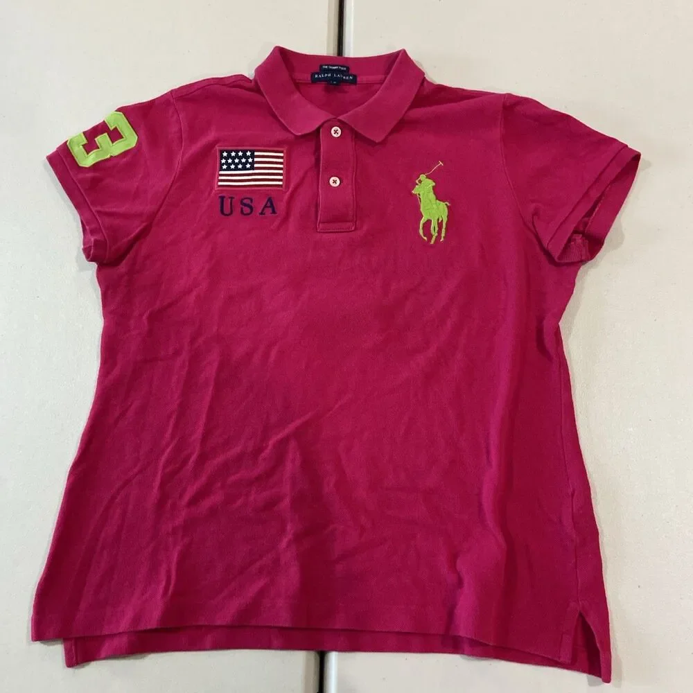 Polo Shirt Boys Extra Large Pink Pony Preppy Skinny Shirt Preppy Youth Slim USA